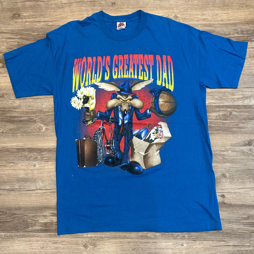 Blue T-Shirt with Cartoon Graphic - Looney Toons - size XL